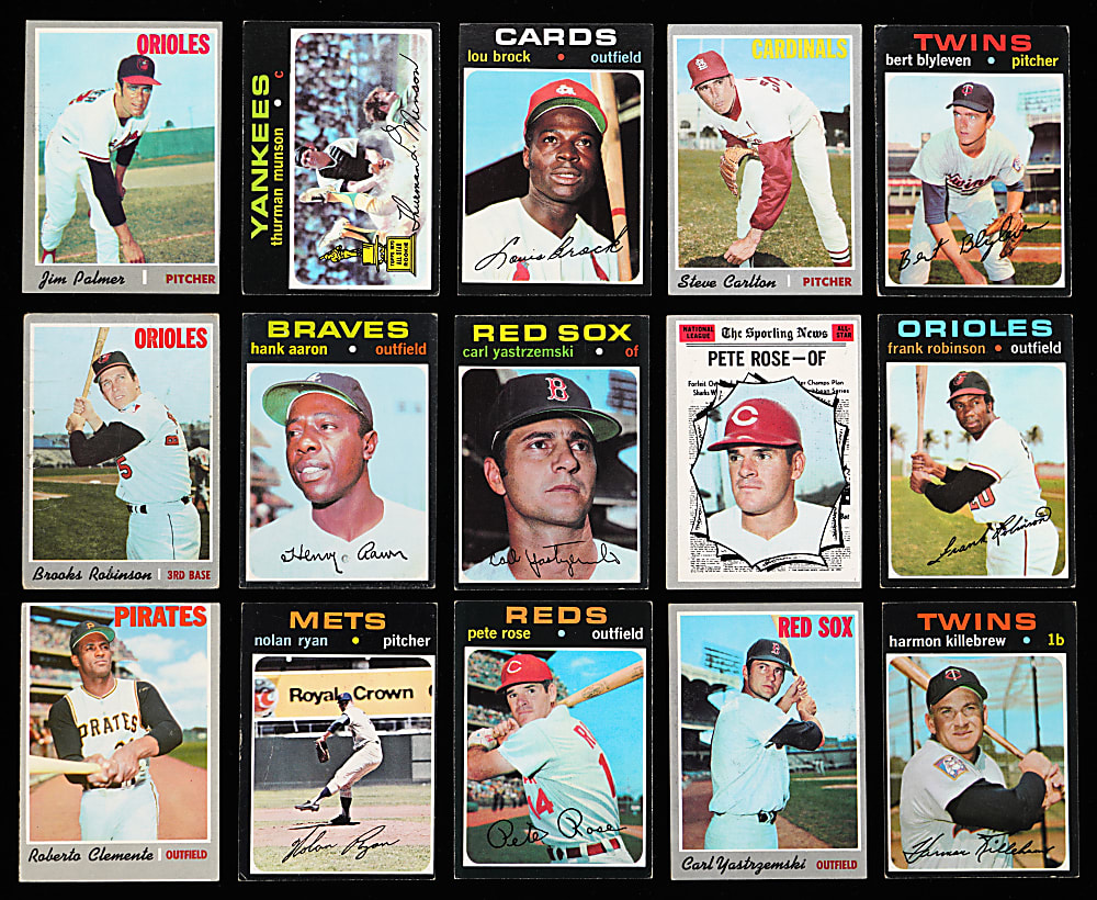 1970 & 1971 Topps Partial Set Pair - (581) Total Cards with (65+) Hall of Famers Including Aaron, Rose & Ryan