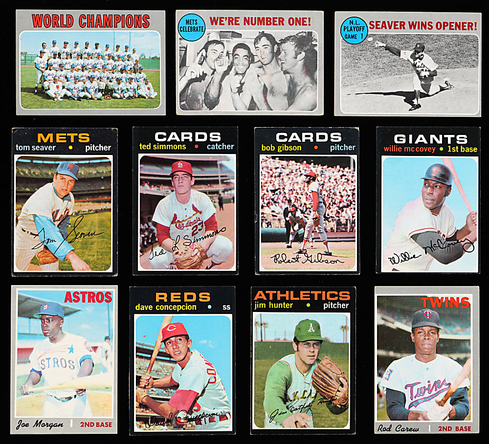 1970 & 1971 Topps Partial Set Pair - (581) Total Cards with (65+) Hall of Famers Including Aaron, Rose & Ryan