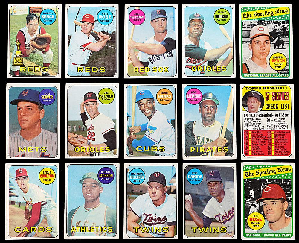 1969 Topps Partial Set (459/664) with Clemente, R. Jackson Rookie & Rose
