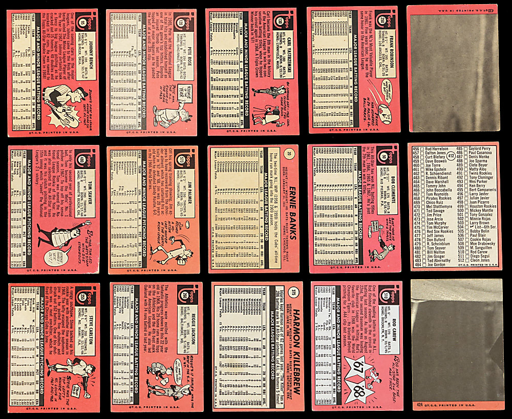 1969 Topps Partial Set (459/664) with Clemente, R. Jackson Rookie & Rose