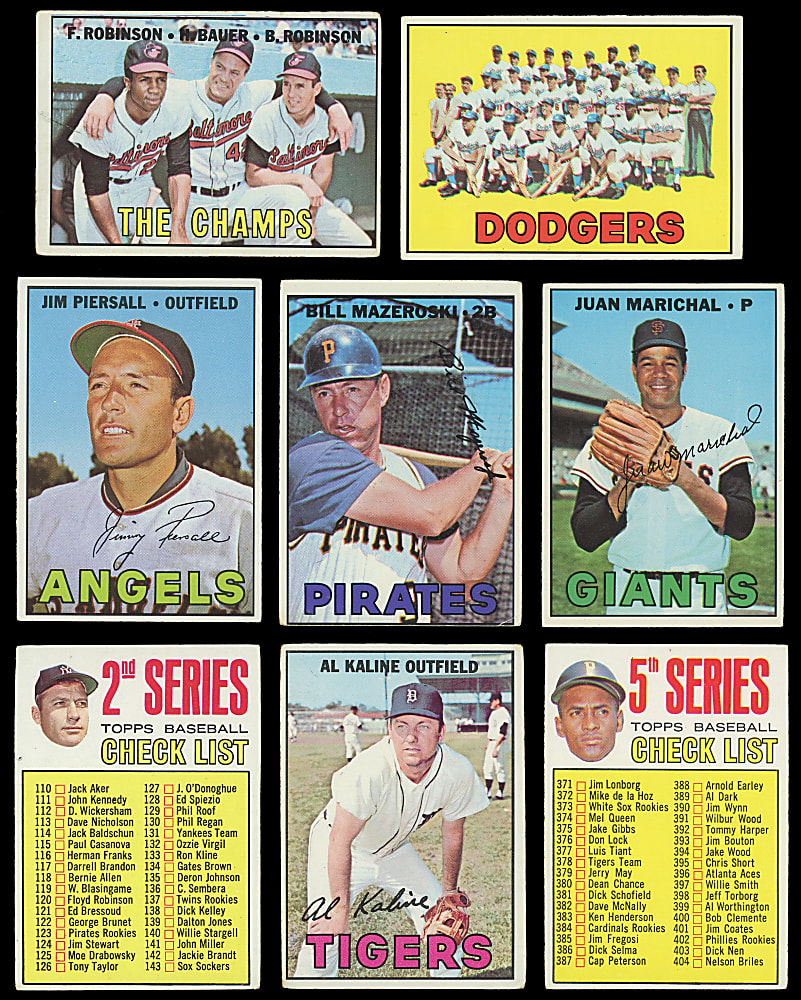 1967 Topps Partial Set (323/609) with (40+) Hall of Famers Including Aaron, Mantle & Rose