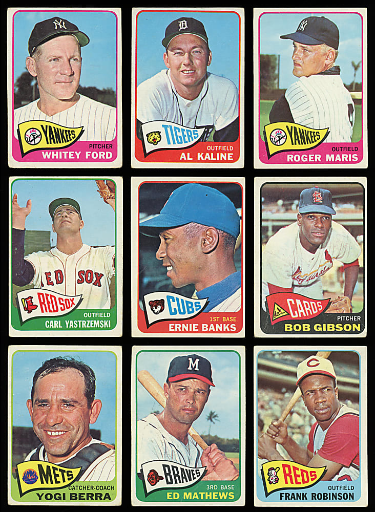 1965 Topps Partial Set (348/598) with Most Major Stars Including Carlton Rookie, Mantle & Mays