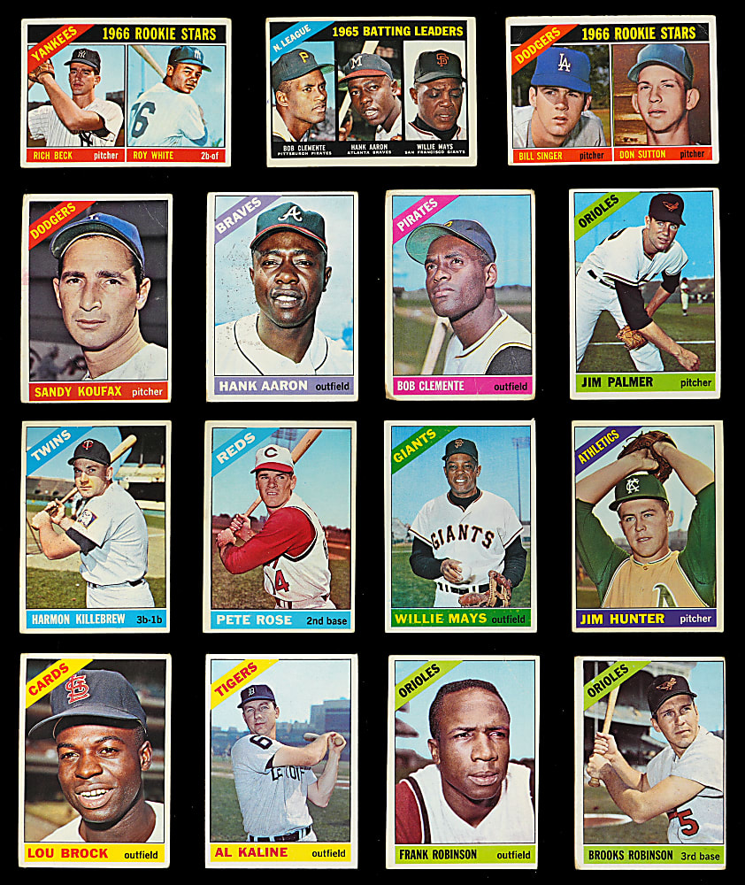 1966 Topps Starter Set (217/598) with Aaron, Clemente & Koufax