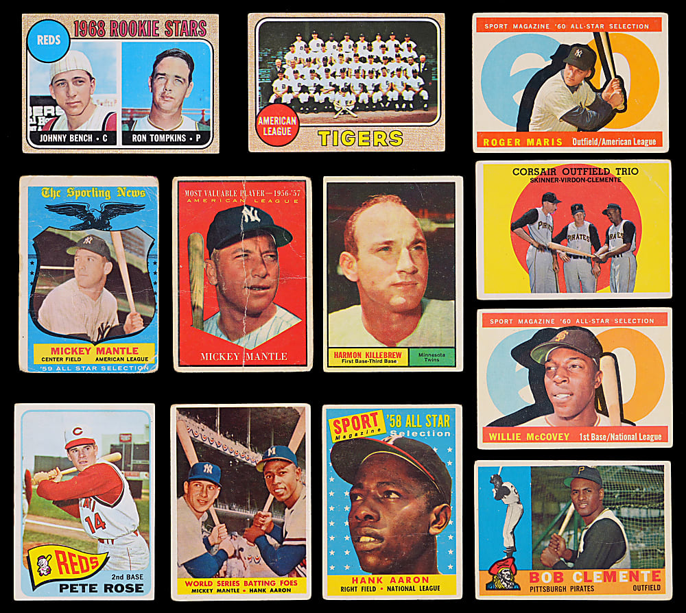 1957-1968 Topps Collection (225) with (35+) Hall of Famers Including Aaron, Bench Rookie, Clemente & Rose