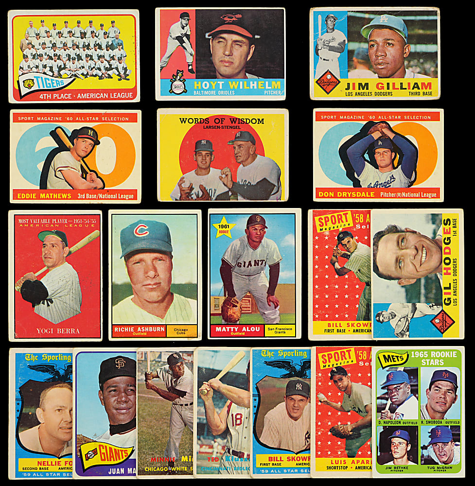 1957-1968 Topps Collection (225) with (35+) Hall of Famers Including Aaron, Bench Rookie, Clemente & Rose