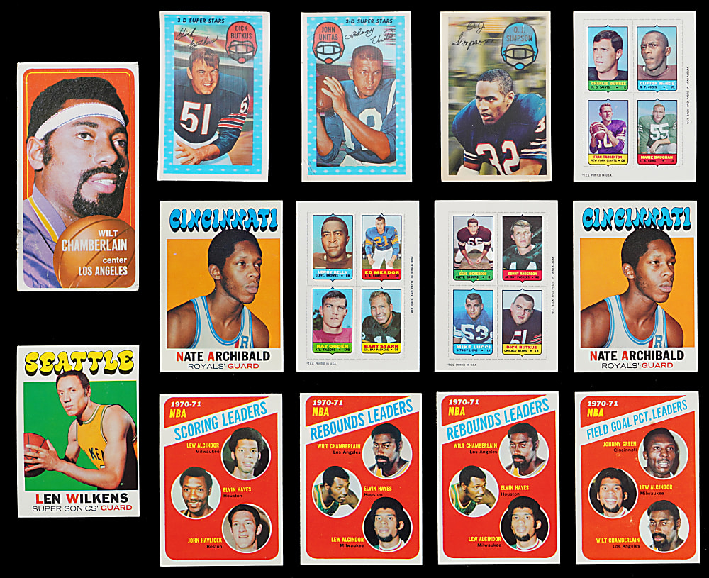 1965-1998 Football & Basketball Collection (120) with Chamberlain, Jordan & Unitas