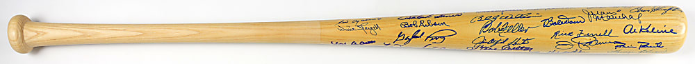 Hall of Famers Multi-Signed Bat with (39) Signatures Including Hank Aaron, Sandy Koufax & Stan Musial