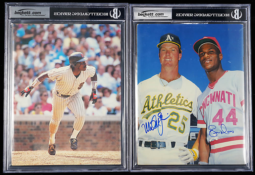 1987 Signed Beckett Monthly Magazine Pair with Multi-Signed Puckett/McGwire/Davis & Single-Signed McGwire - Both Beckett Authentic