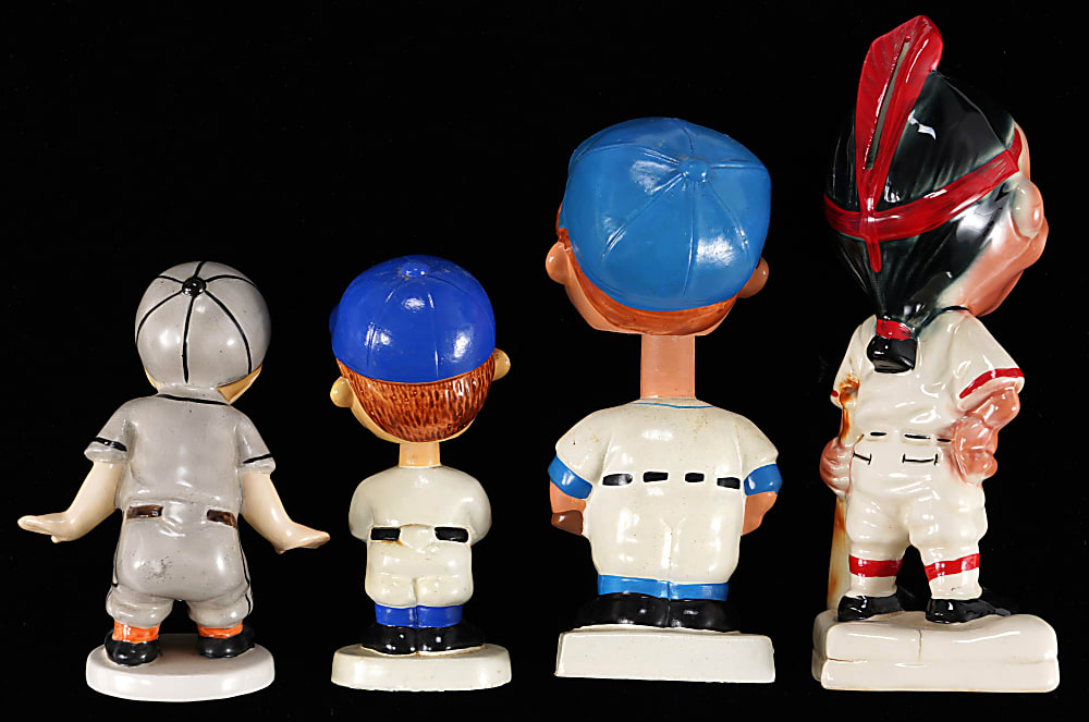 1950s-1970s Figure and Box Collection (16) with Statues (2), Bobble Heads (2) & Boxes (12)