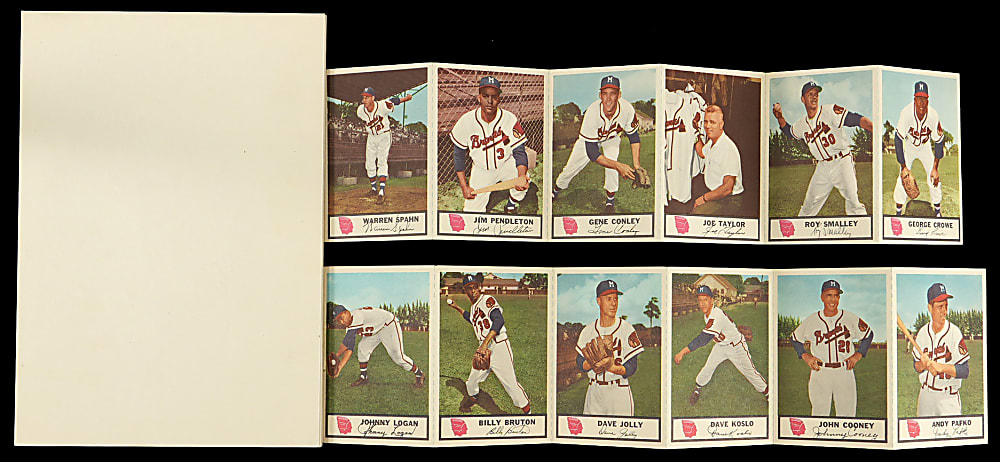 1953-1957 Spic and Span Milwaukee Braves 7x10 Photos Near Set (13/14) Plus (2) 1955 Johnston's Cookies Booklets
