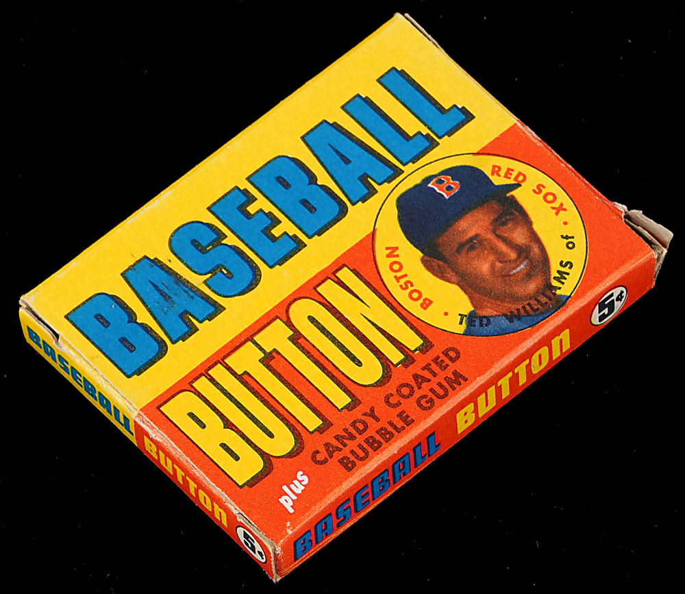 1956 Topps Baseball Pins Empty Box with Ted Williams
