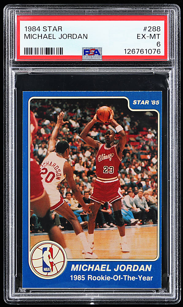 1984 Star Basketball #288 Michael Jordan Rookie of the Year PSA EX-MT 6