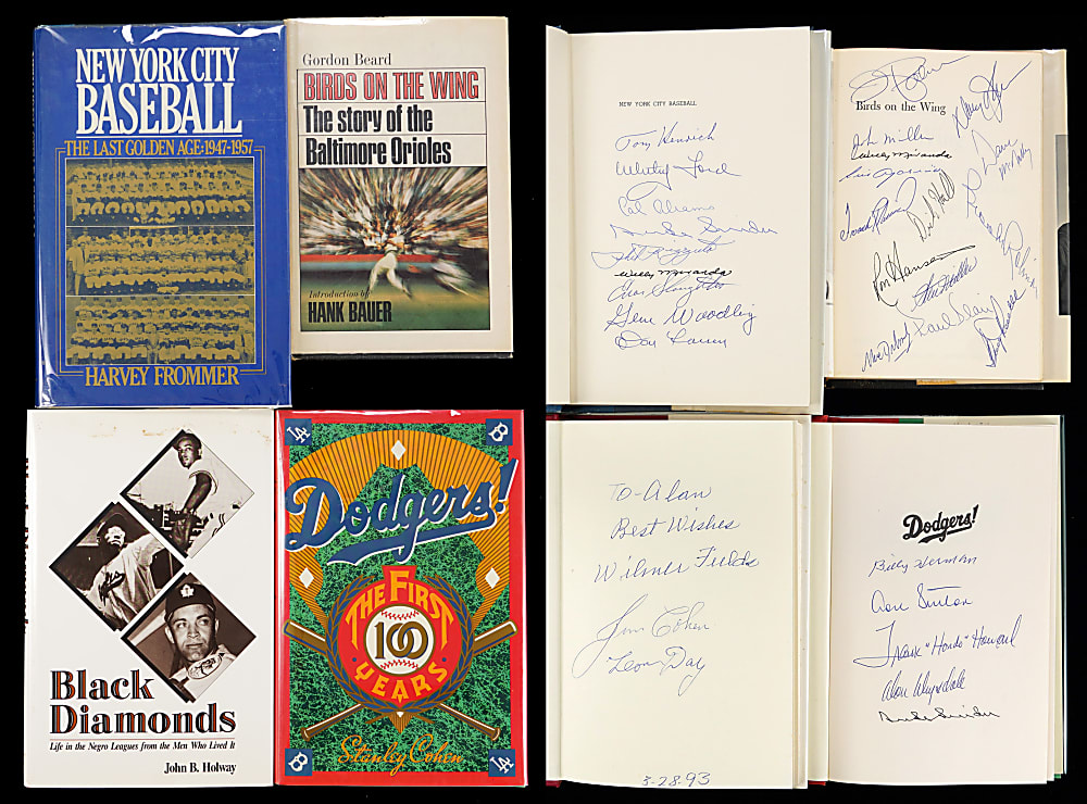 Signed Baseball and Basketball Book Collection (32) with (69) Total Signatures Including (41) Hall of Famers
