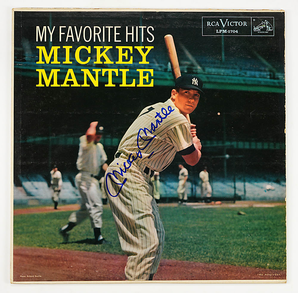 1958 Signed Mickey Mantle "My Favorite Hits" Record Album