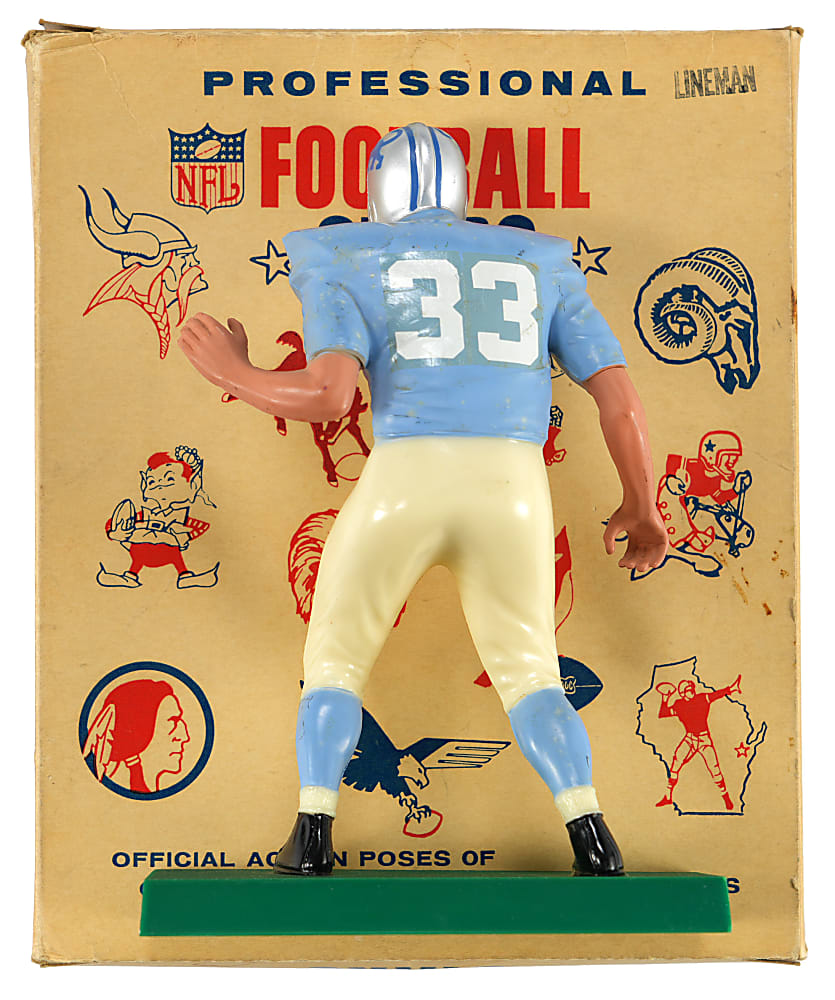 1960s Football Statue Pair with Detroit Lions Hartland Lineman in Original Box Plus San Francisco 49ers Kail