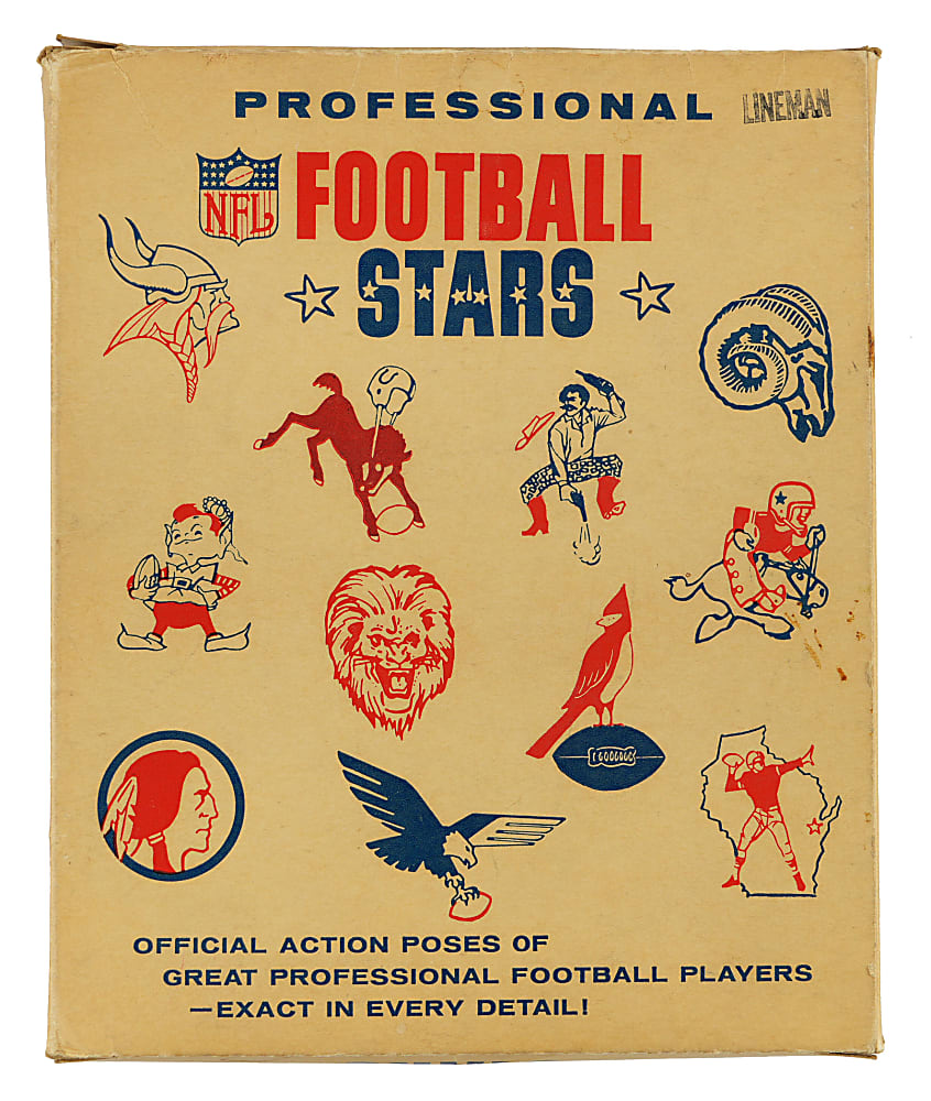 1960s Football Statue Pair with Detroit Lions Hartland Lineman in Original Box Plus San Francisco 49ers Kail