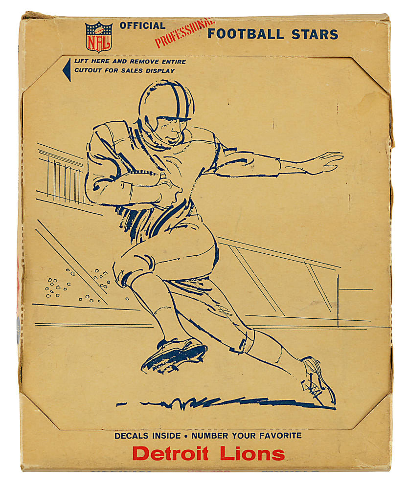 1960s Football Statue Pair with Detroit Lions Hartland Lineman in Original Box Plus San Francisco 49ers Kail