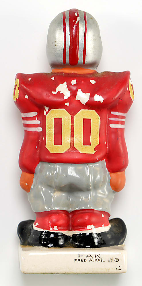 1960s Football Statue Pair with Detroit Lions Hartland Lineman in Original Box Plus San Francisco 49ers Kail