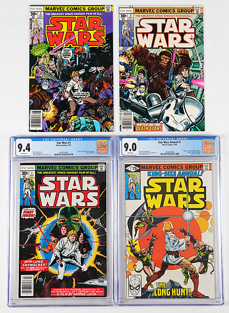 1977-1986 Marvel Star Wars Comic Book Near Complete Run (93/110) with #1 CGC 9.4