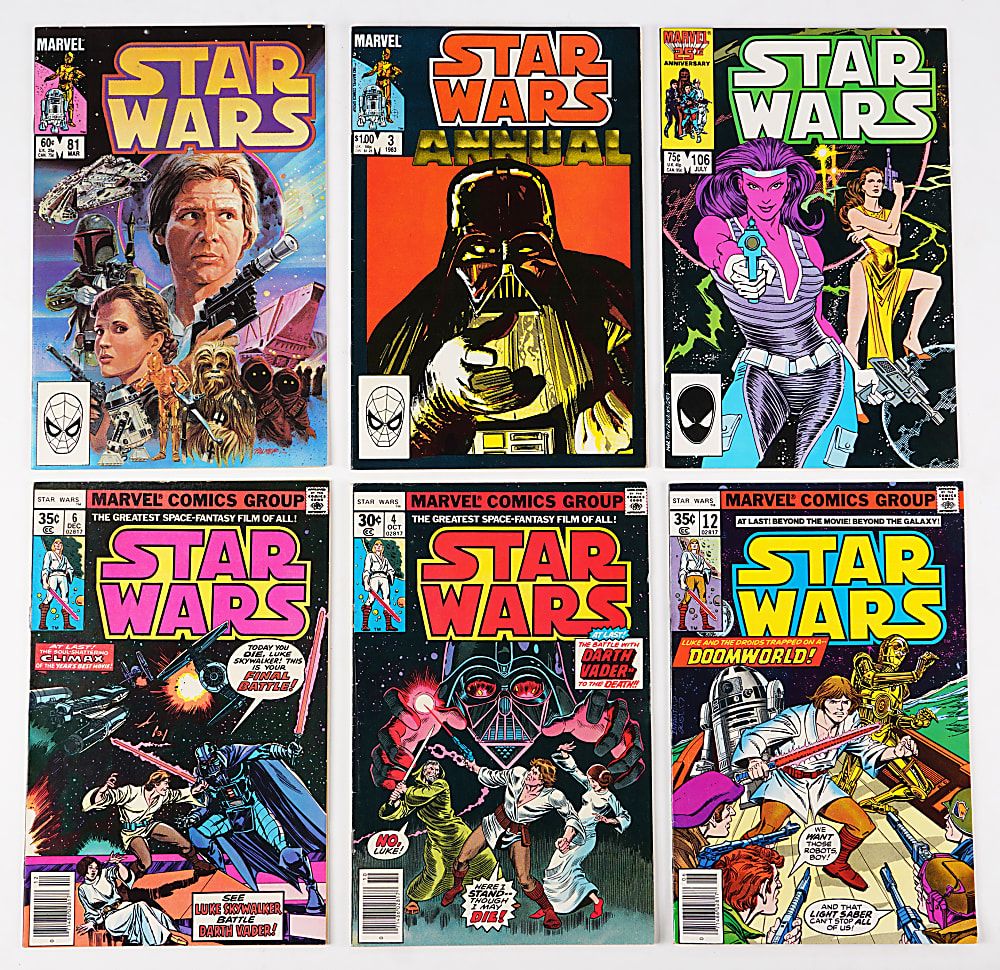 1977-1986 Marvel Star Wars Comic Book Near Complete Run (93/110) with #1 CGC 9.4