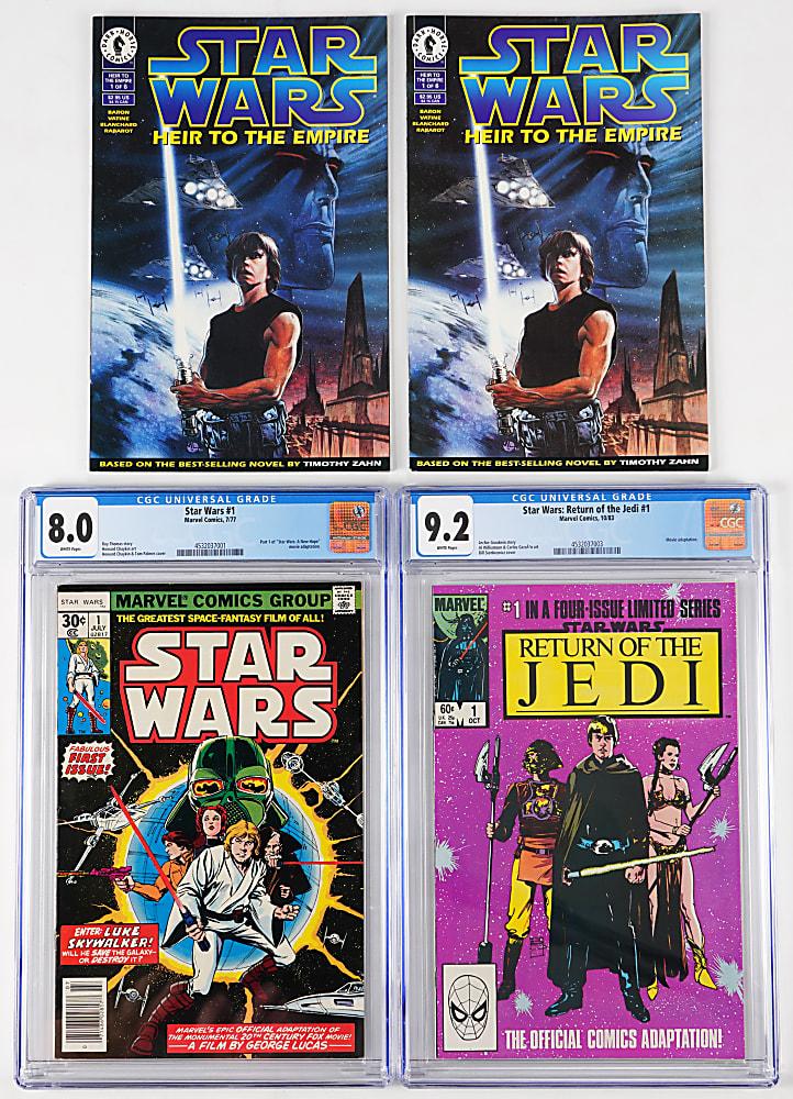 1970s-1990s Marvel/Dark Horse/DC Star Wars & Star Trek Comic Book Collection (76) with (6) CGC Graded Including Marvel #1 8.0