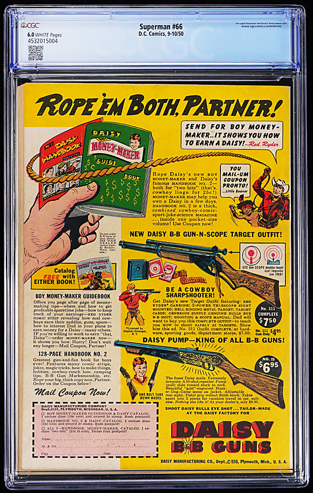1950 DC Superman #66 - CGC 6.0