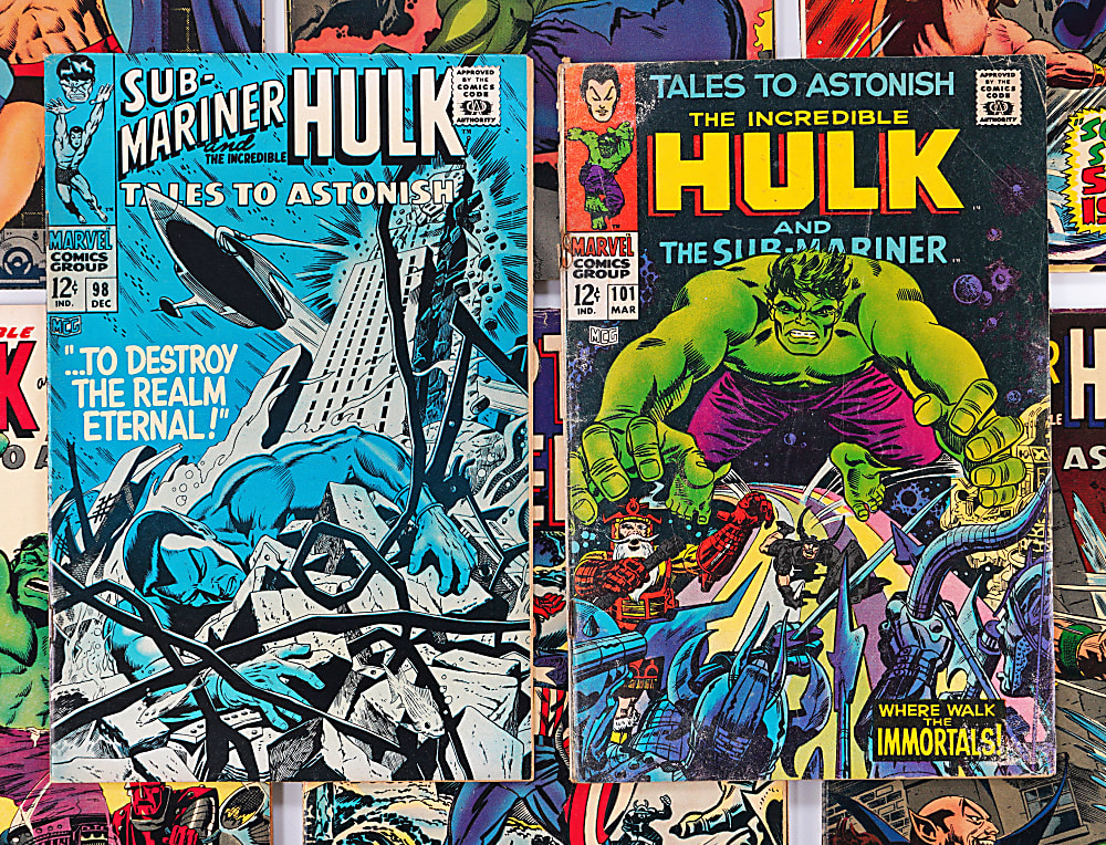 1960s Marvel Super-Hero 12-Cent Comic Books (20) with Fanatstic Four #25 Hulk Versus Thing & X-Men #15 Origin of Beast