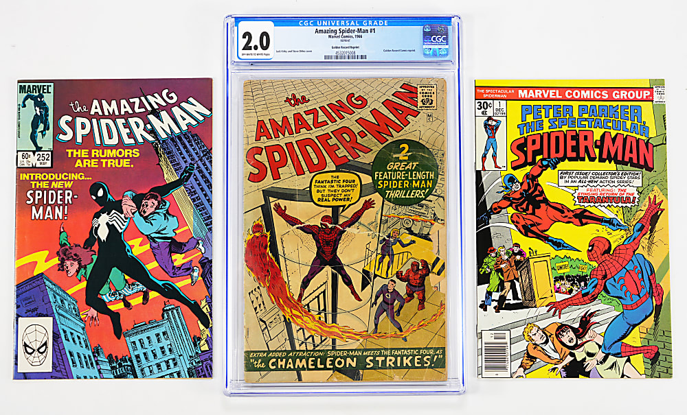 1966-1987 Marvel Spider-Man Related Comics (22) with Amazing Spider-Man #1 Golden Record Reprint CGC 2.0