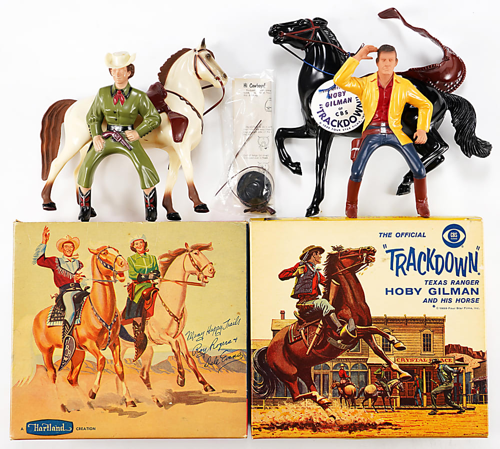 1950s-1960s Hartland Western/Sports Statue Collection (14) with (2) Horse/Rider sets in Boxes & (4) 500 Western Mini Series in Packages