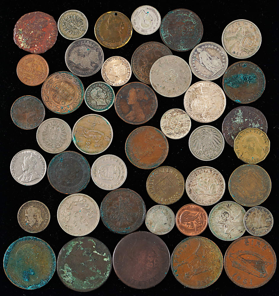 1700s-1900s Foreign Coin Collection (225) with 1792 8 Reales & 1866 Maximilian Peso