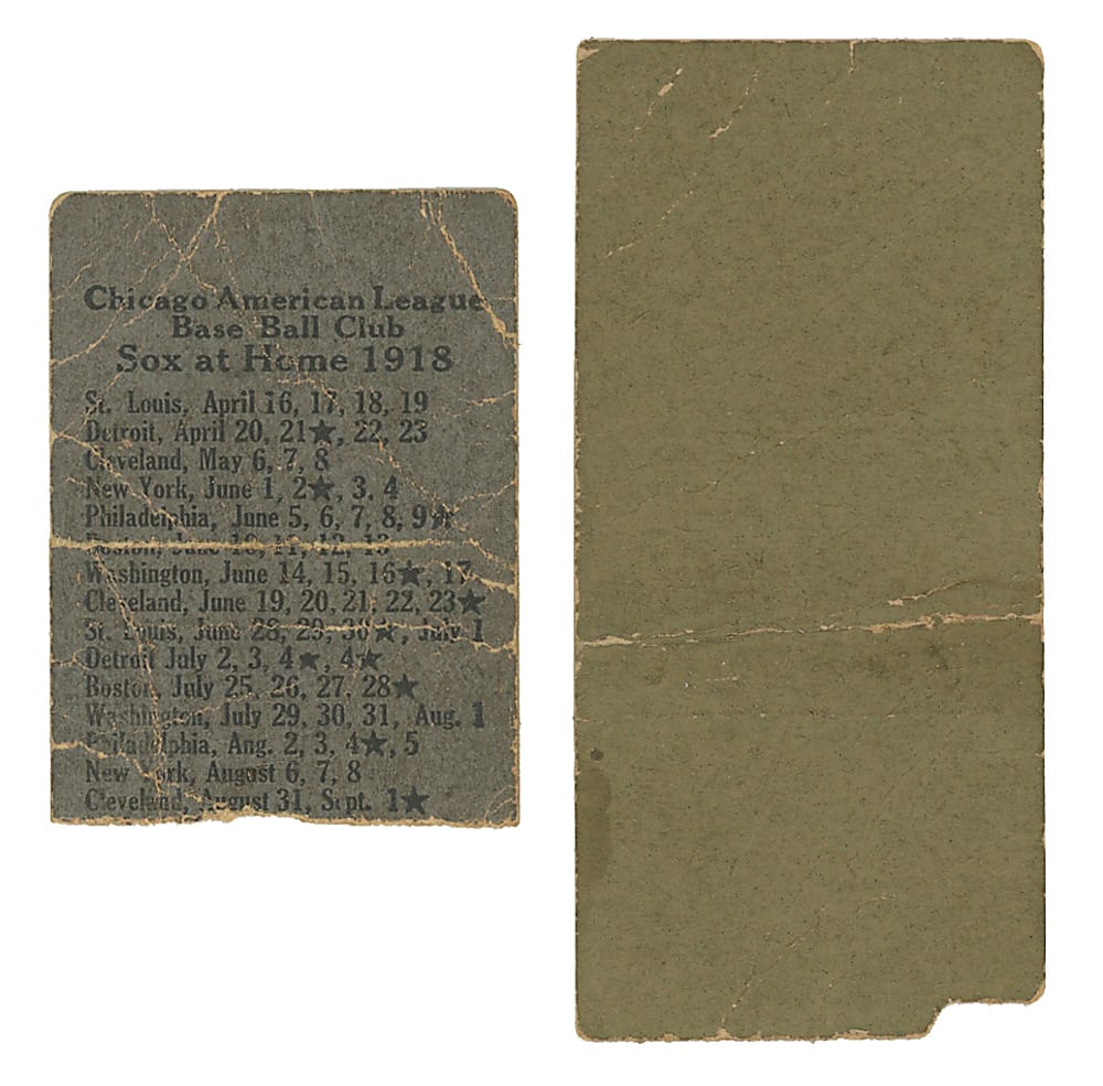 1917-1918 Chicago White Sox Ticket Stub Pair - Black Sox Era