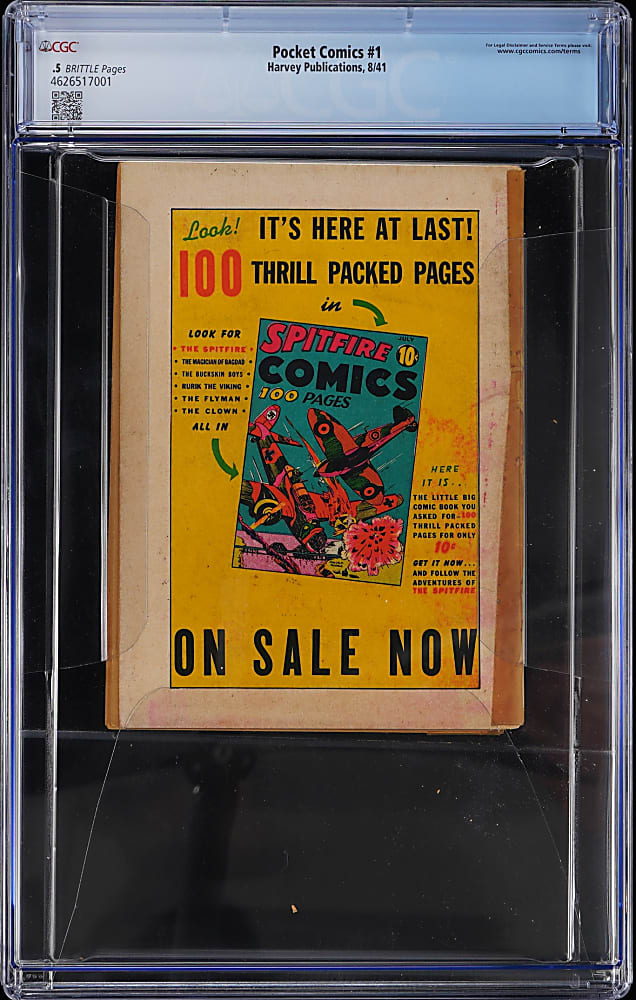 1941 Harvey Pocket Comics #1 First Appearance of Black Cat - CGC .5