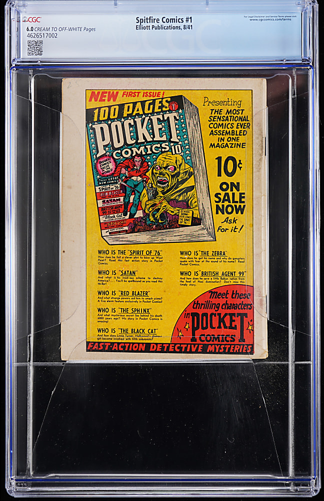 1941 Elliott Publishing Spitfire Comics #1 - CGC 6.0