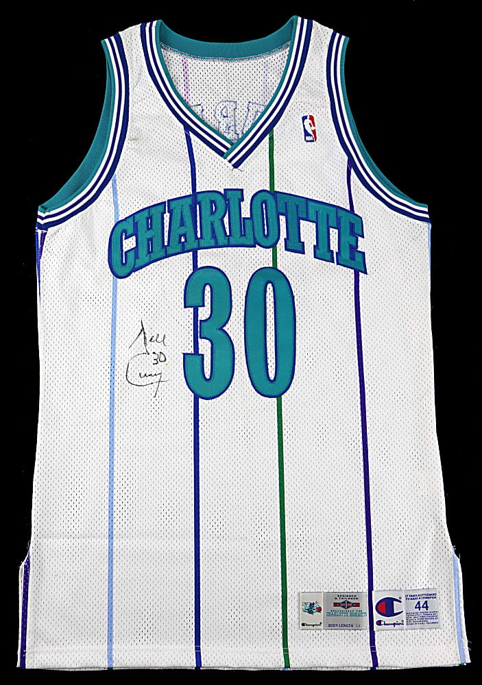 1994-1995 Dell Curry Charlotte Hornets Signed Game-Used Home Jersey