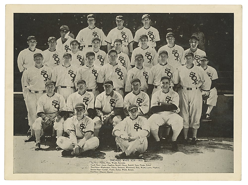 1930s-1940s Chicago White Sox Ephemera (3) with 1936 Signed Team Sheet & Rare Pennant