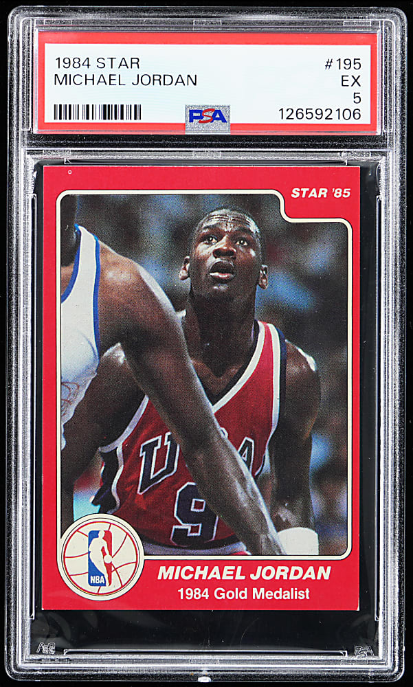 1984-1985 Star Basketball #195 Michael Jordan Rookie PSA EX 5