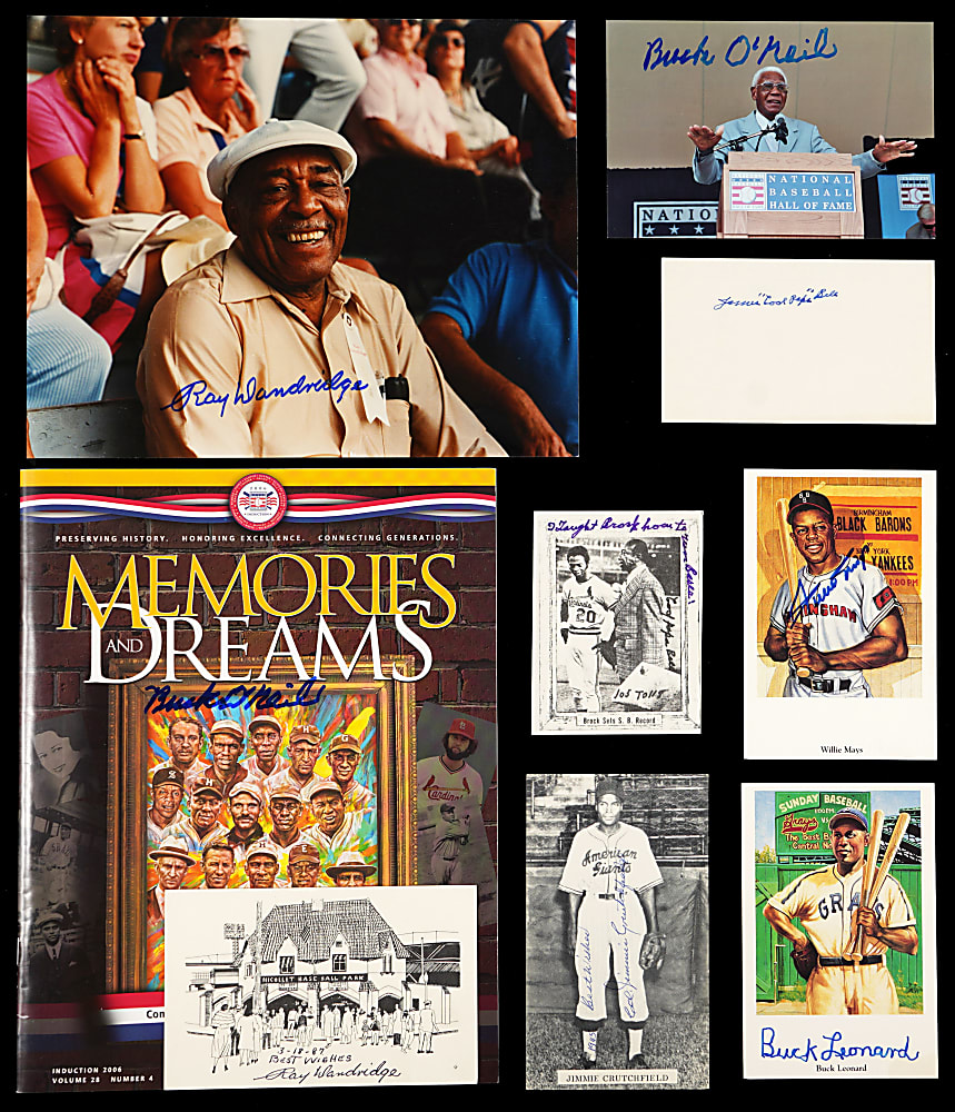 Negro League Signed Flats (9) with Mays, Bell & Dandridge