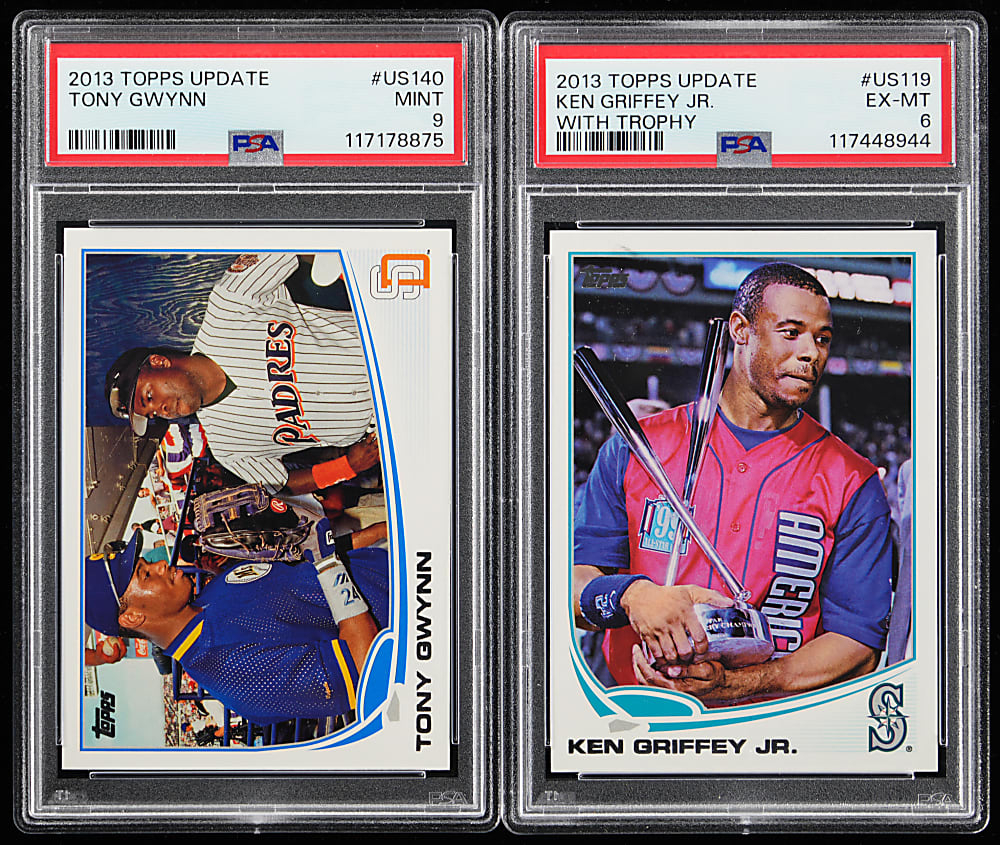 2013 Topps Update Ken Griffey Jr. Super Shortprint PSA Graded Pair with Tony Gwynn