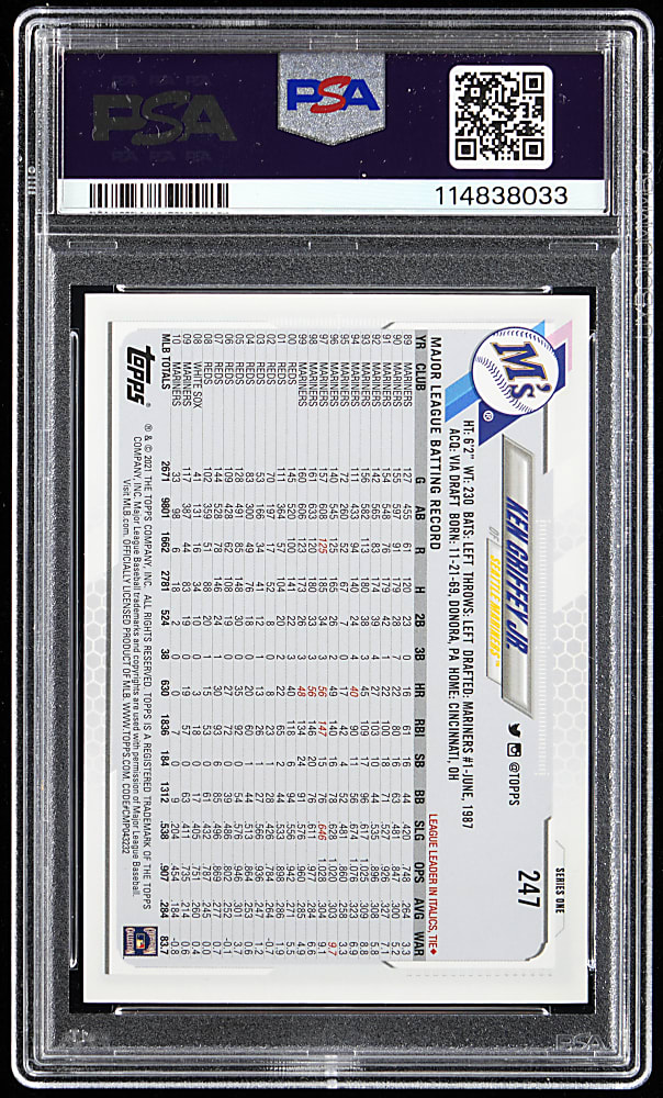 2021 Topps #247 Ken Griffey Jr. Ultra Shortprint PSA NM-MT 8