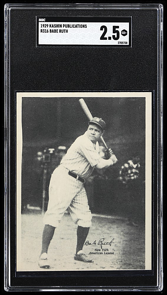 1929 R316 Kashin Publications Babe Ruth SGC GOOD+ 2.5