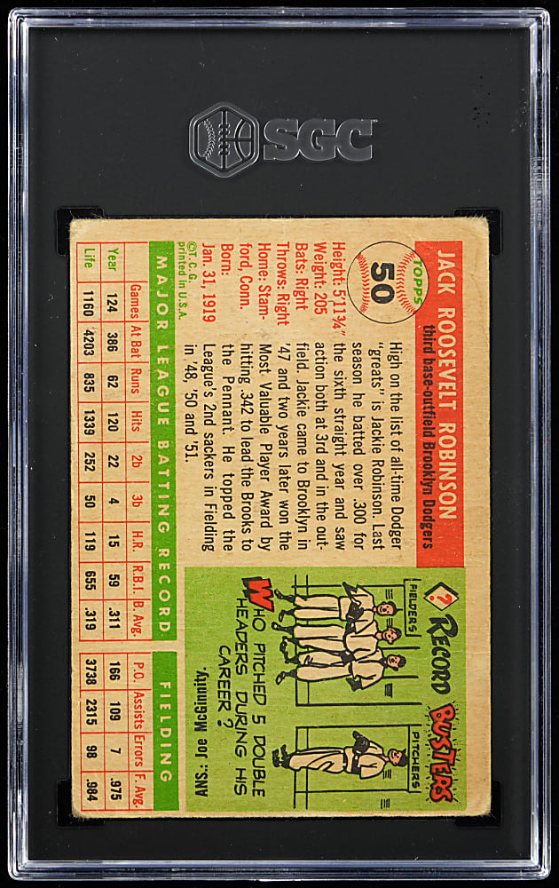 1955 Topps #50 Jackie Robinson SGC FAIR 1.5