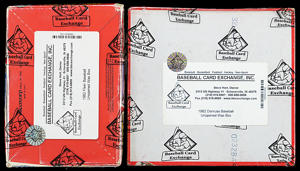 1982 Donruss & Fleer Unopened Wax Box Pair - Both BBCE