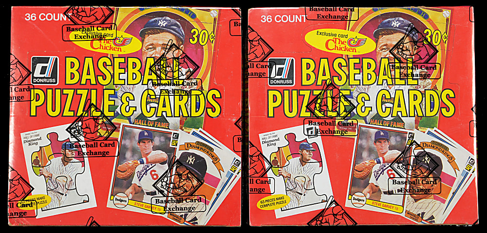 1982 Donruss Unopened Wax Box Pair - Both BBCE
