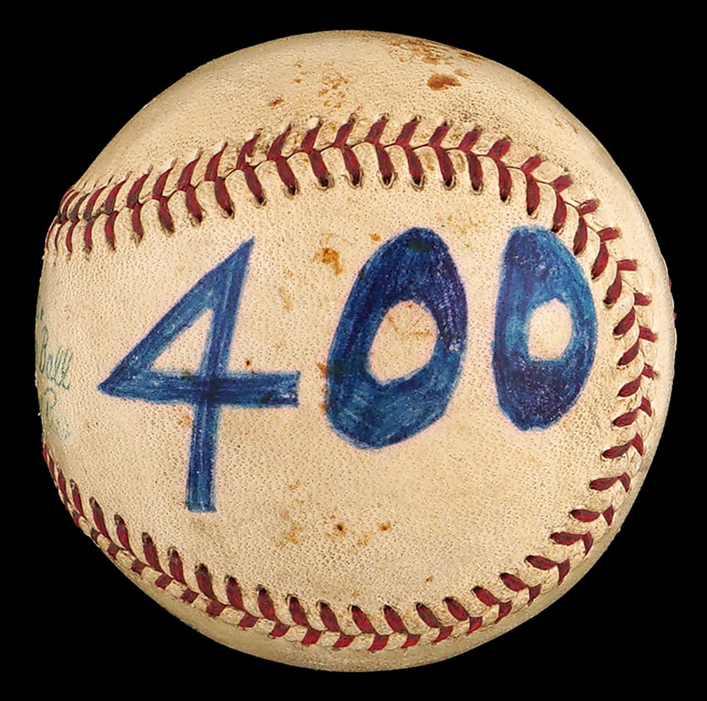 1956 Ted Williams 400th Home Run Baseball with Family Letter of Provenance & SIA Photo Match LOA