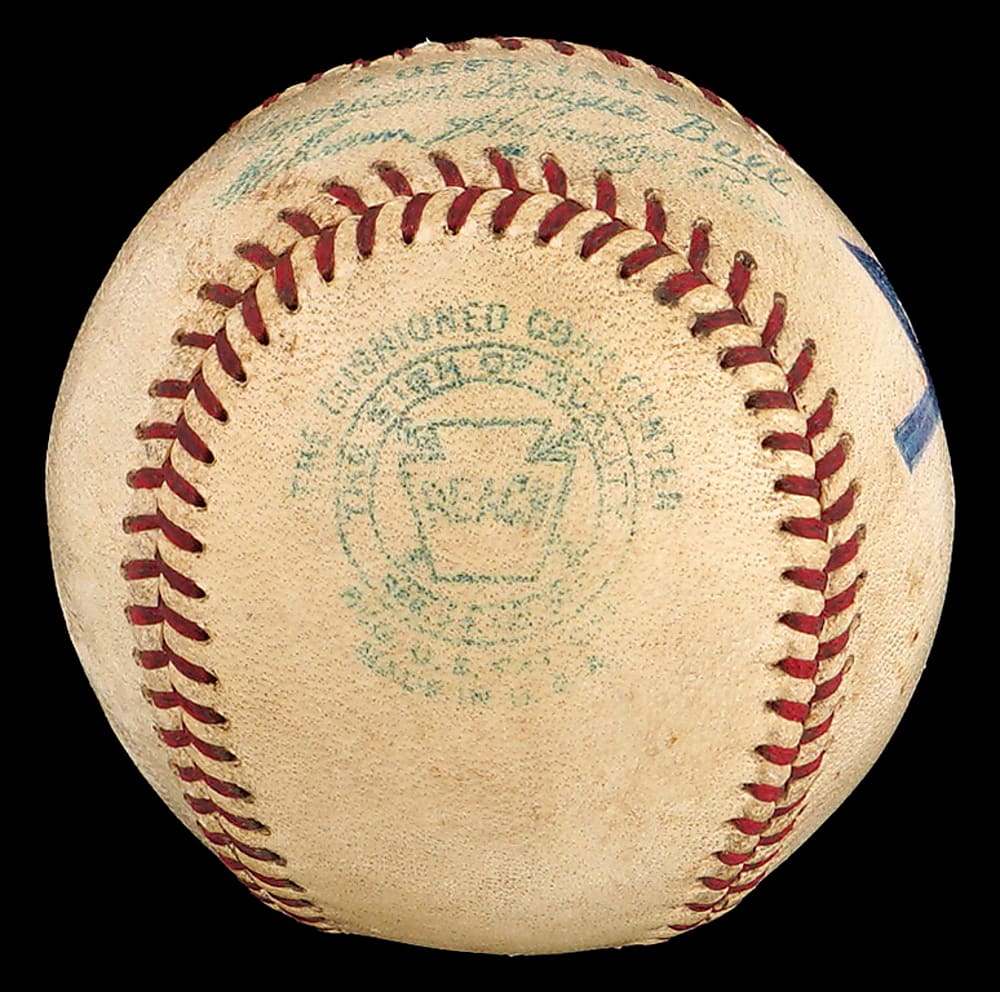 1956 Ted Williams 400th Home Run Baseball with Family Letter of Provenance & SIA Photo Match LOA