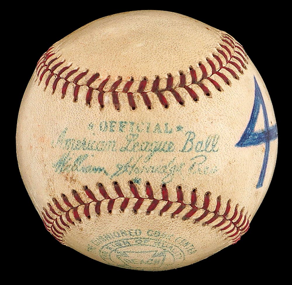 1956 Ted Williams 400th Home Run Baseball with Family Letter of Provenance & SIA Photo Match LOA