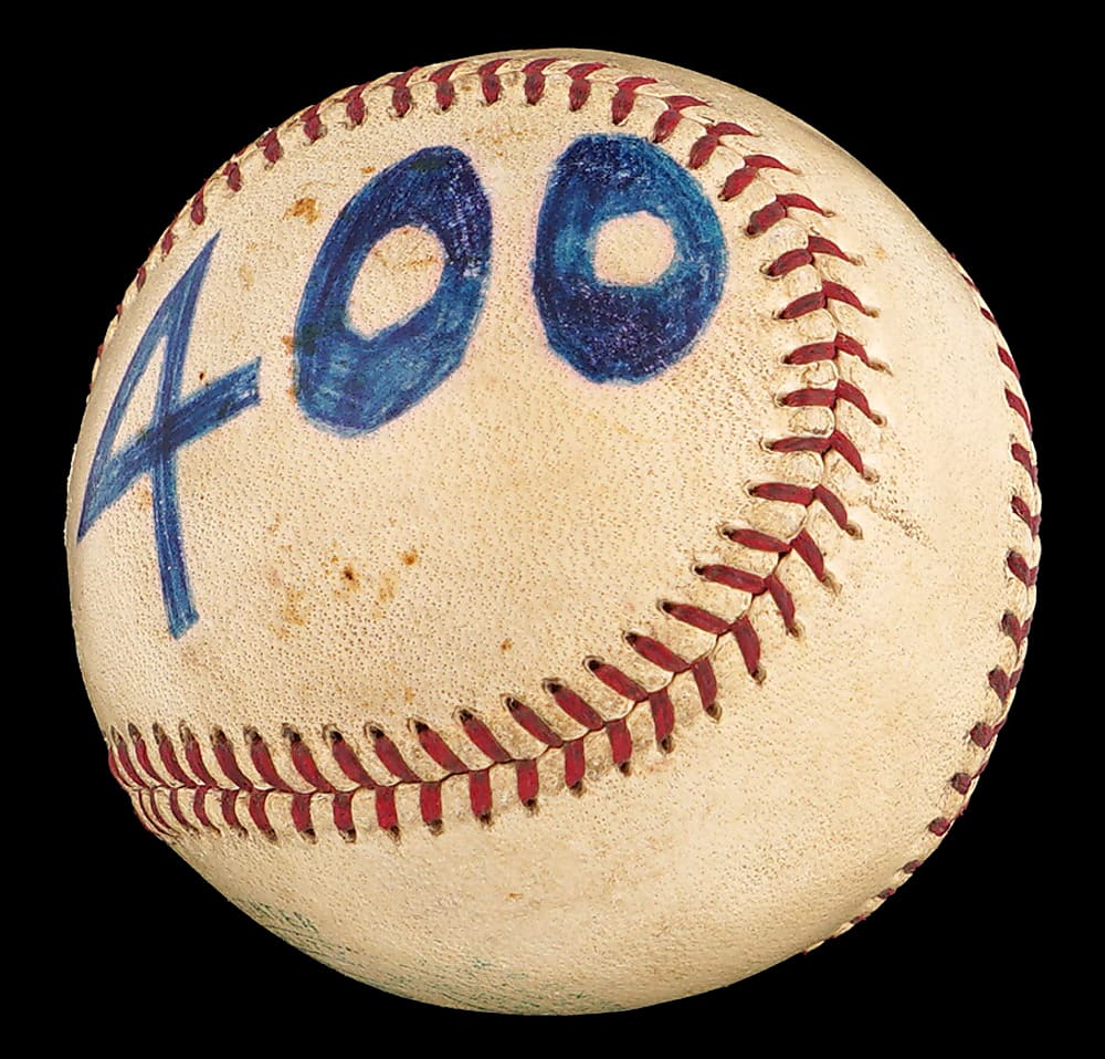 1956 Ted Williams 400th Home Run Baseball with Family Letter of Provenance & SIA Photo Match LOA