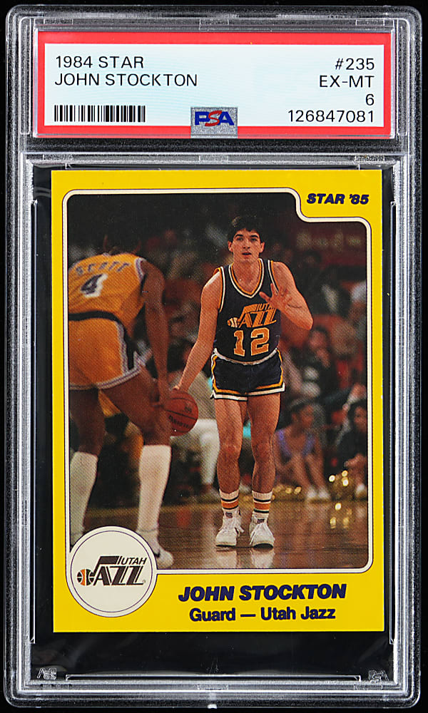 1984-1985 Star Basketball #235 John Stockton Rookie PSA EX-MT 6