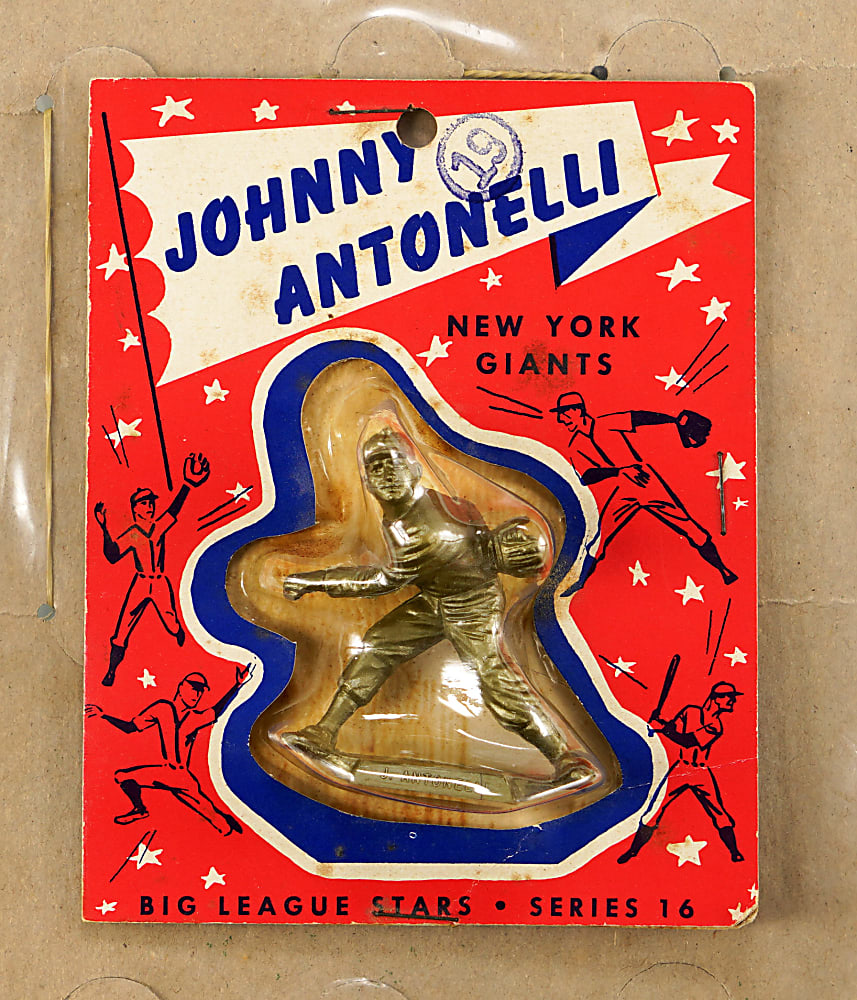 1950s Baseball Statues Group (3) with Unopened 1956 Big League Stars Johnny Antonelli
