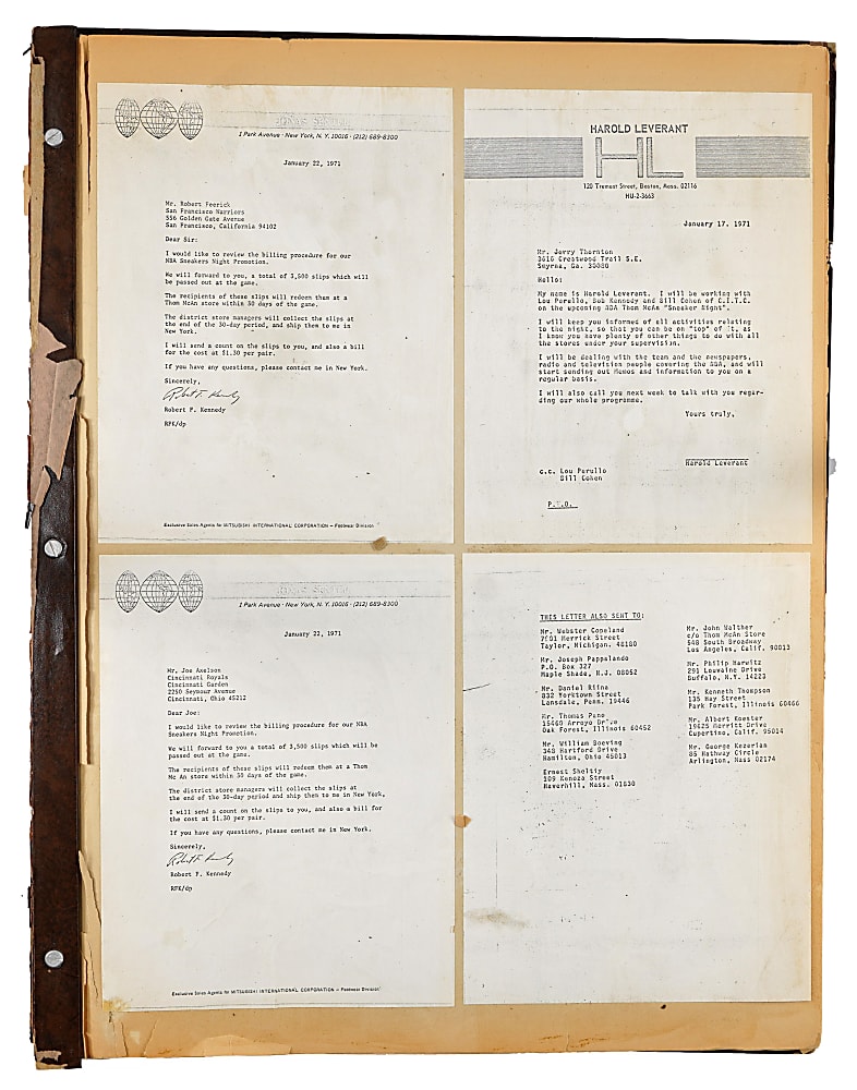 Historic 1971-1972 NBA/Thom McAn Shoe Giveaway Promotion Scrapbook with Posters, Photographs & Ephemera